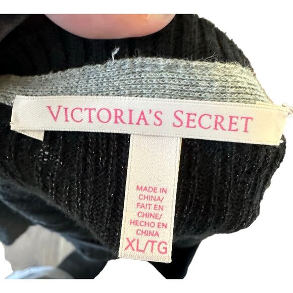 Victoria Secret Drop Metallic Black Drop Waist Sweater Dress - Extra Large - Picture 4 of 7